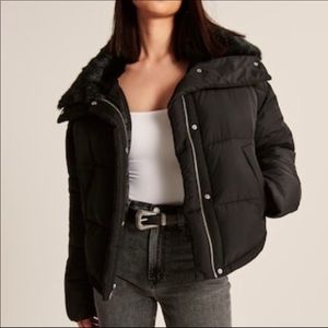 A&F elevated mini puffer black